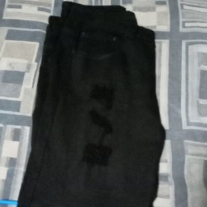 Black vintage custom ripped jeans